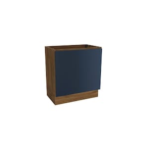 Balcão Para Forno De Embutir Celeste Kappesberg 100% Mdf Nogueira/azul 80cm