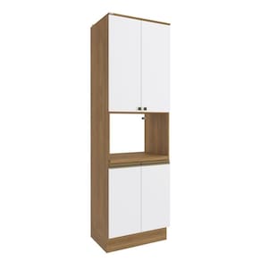 Kit Forno Celeste Kappesberg 100% Mdf 4 Portas Nogueira/branco 70cm