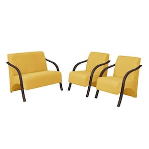 ConjPoltronas 1 Dois Lugares 2 Um Lugar Braços Em Madeira 1 Namoradeira 2 De Um Lugar Suede