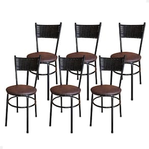Conjunto 6 Cadeiras Pretas Para Cozinha Viena Cor:marrom