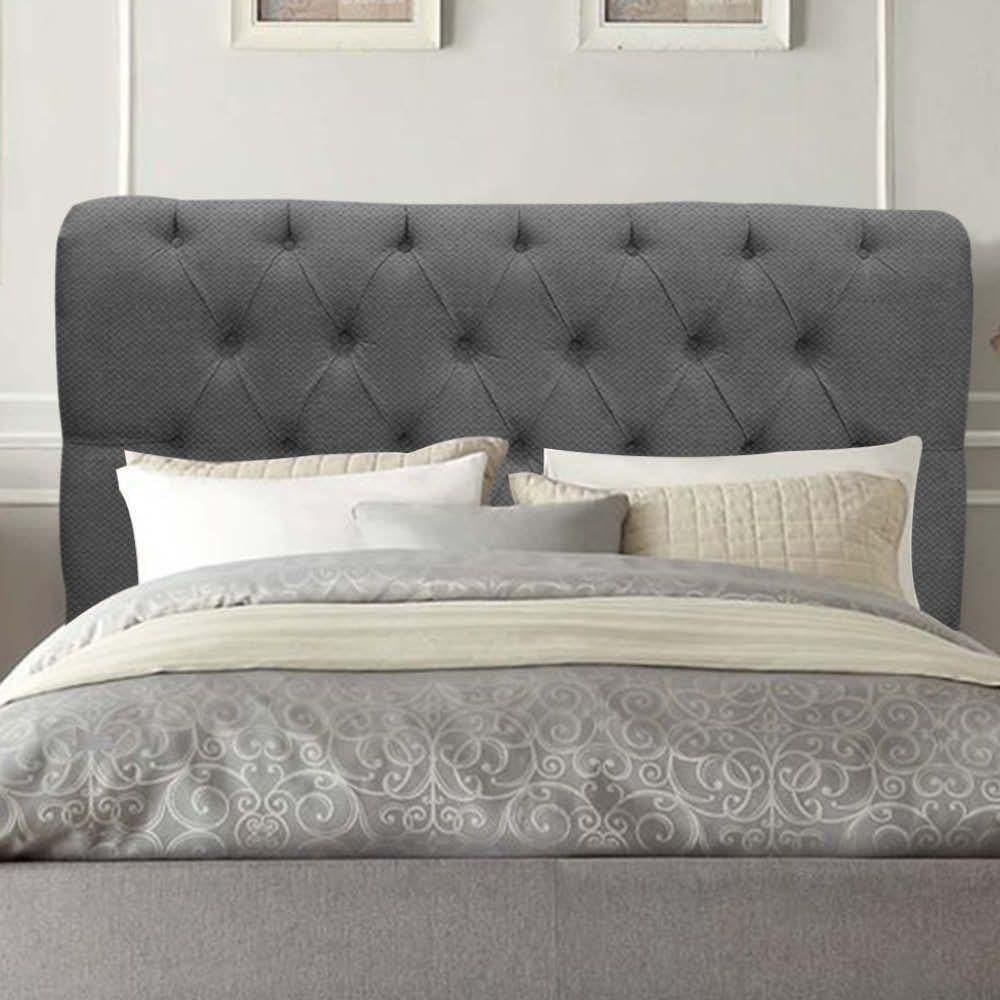 Cabeceira Estofada Paris 90cm Solteiro Para Cama Box Quarto Linho Cinza - Gat Magazine