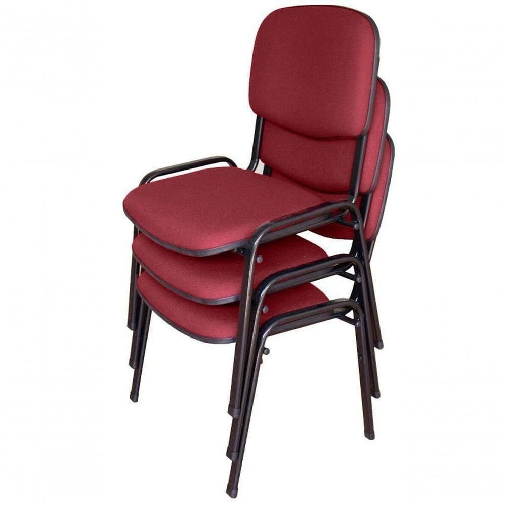 03 Cadeiras Para Auditórios Linha Hotel Auditório Vermelho