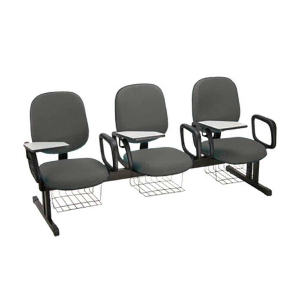 Cadeira Em Longarina Para Escolas Linha Uno Cinza