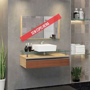Gabinete Banheiro 60cm Ametista Freijo/Marrom