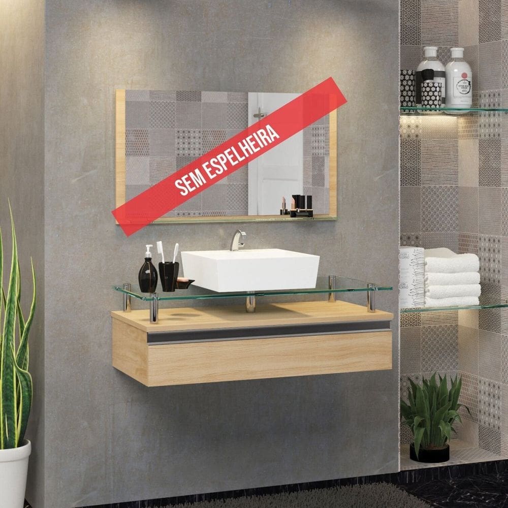 Gabinete Banheiro 60cm Ametista Freijó