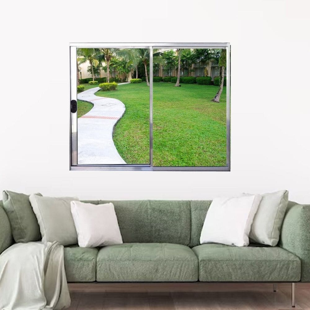 Janela Vitrô de Alumínio 2 Folhas 100 x 120cm Linha Modular Cinza