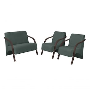 Conjunto Poltronas Vênus 1 Dois Lugares 2 Um Lugar Braços Em Madeira D Salla Suede