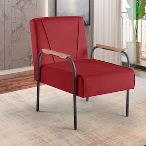 Poltrona para Sala de Estar Apolo Estilo Contemporâneo Vermelho