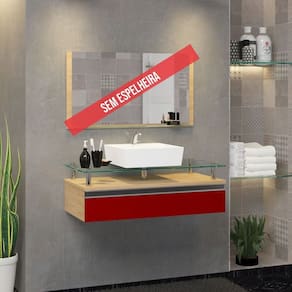 Gabinete Banheiro 60cm Ametista Freijo/Vinho
