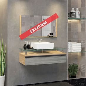 Gabinete Banheiro 60cm Ametista Freijo/Rovere