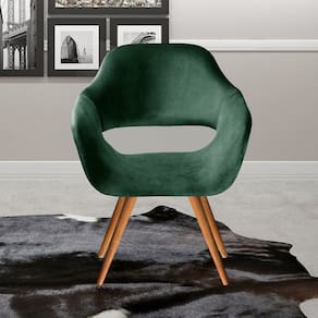 Poltrona Decorativa Zara Pés Palito Sala Recepção Verde