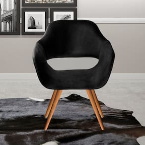 Poltrona Decorativa Zara Pés Palito Sala Recepção Preto