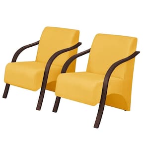 Kit 2 Poltronas Decorativas 1 Lugar Braço Pé Madeira Suede