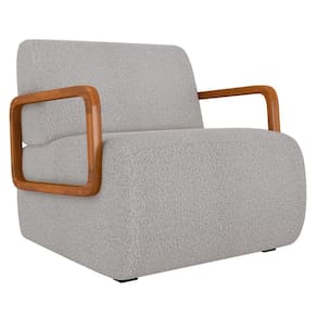 Poltrona Decorativa Orgânica Para Sala Belarus K04 Bouclê Creme Mpozenato