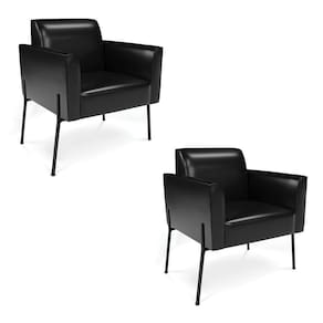 Poltrona Pé De Ferro Preto Kit 2 Para Sala Marisa Corano Preto D03 - D`rossi