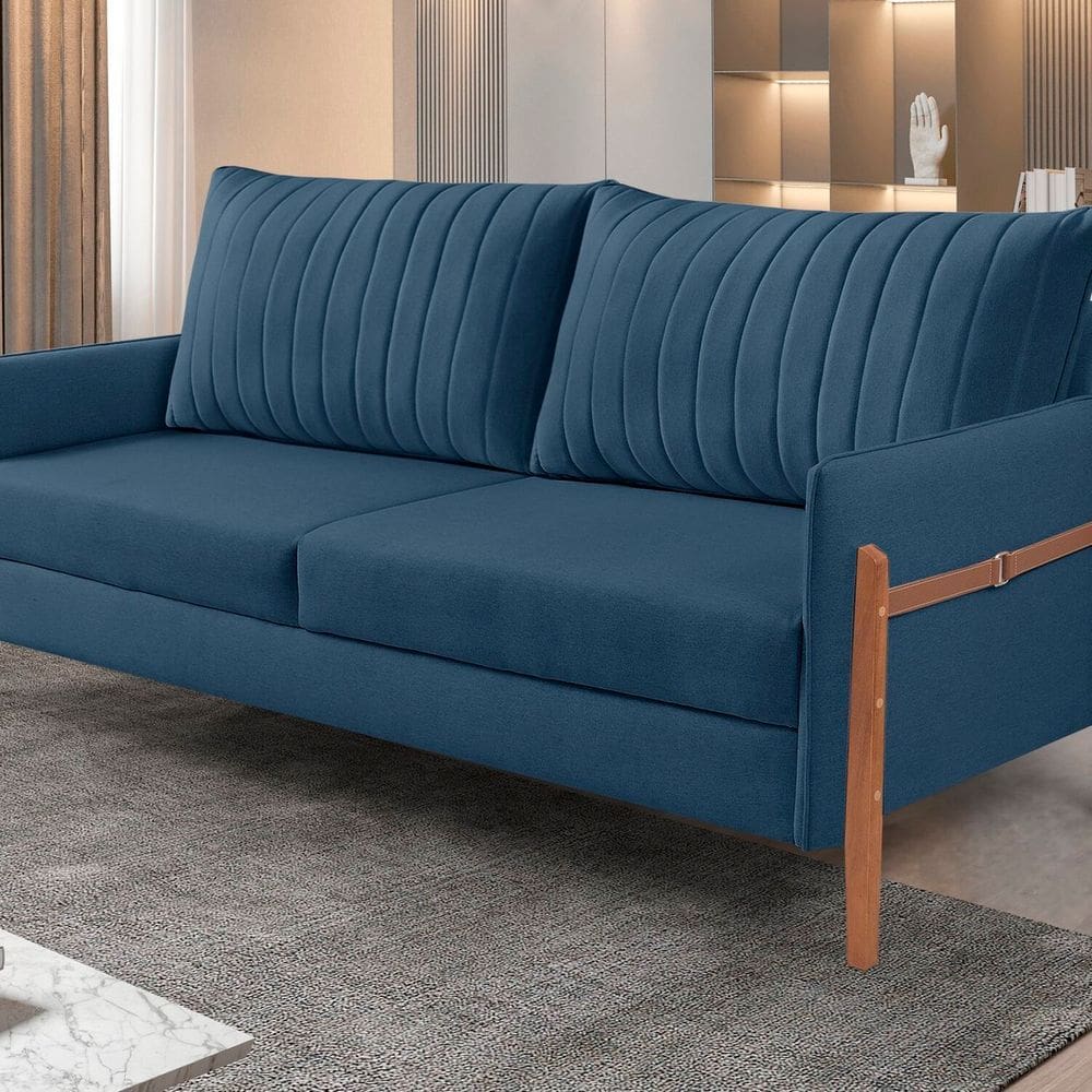 Sofá 2 Lugares Living Orion Design Ergonômico Azul Marinho