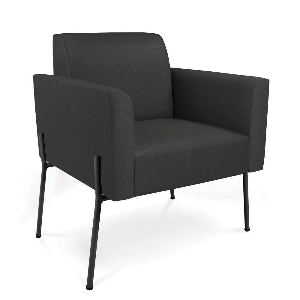 Poltrona Pé De Ferro Preto Para Recepção Marisa Corino D03 - D`rossi Cor Preto