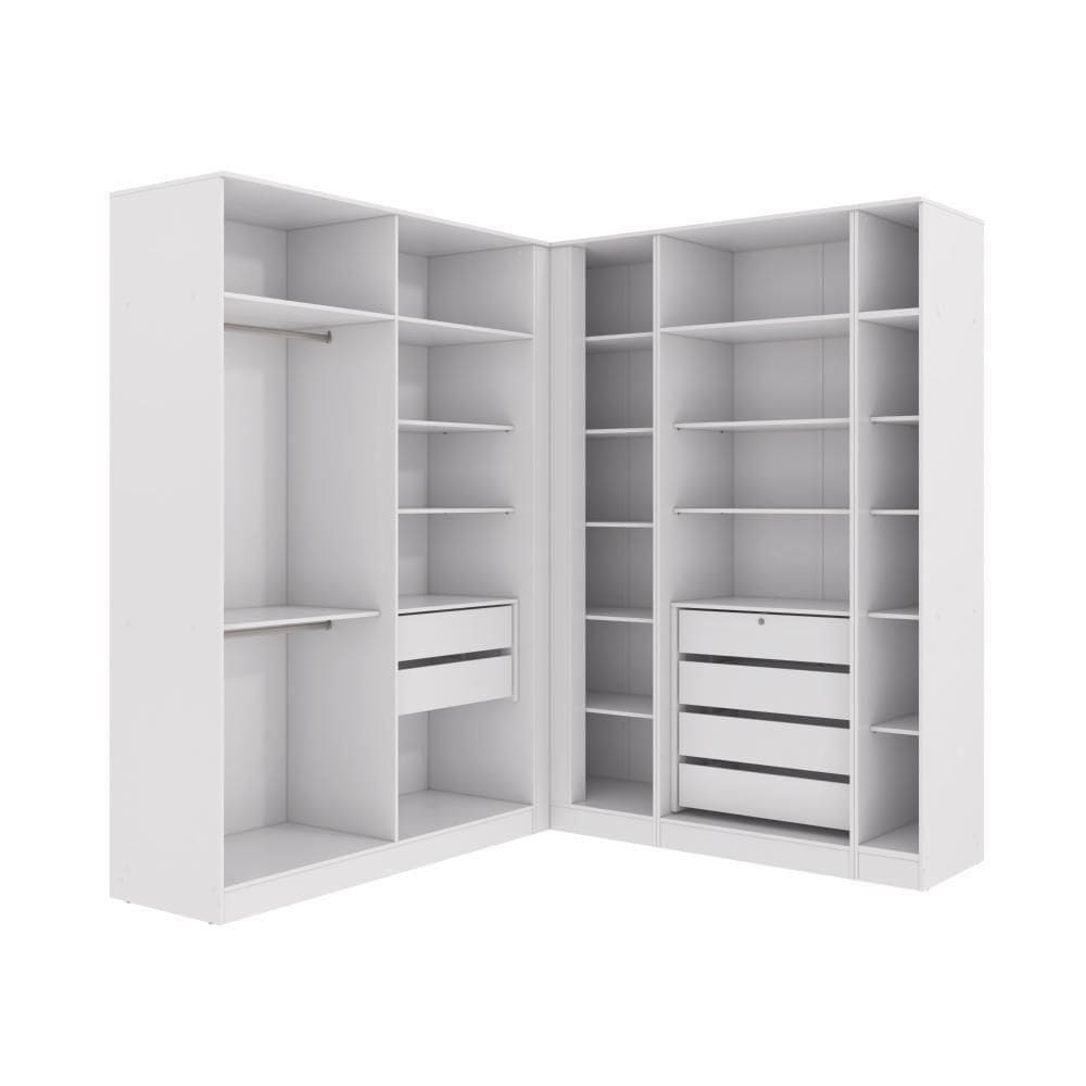 Conjunto Closet Kappesberg Adapt Branco 5 Peças 222cm X 205cm