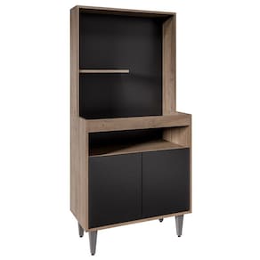 Armário De Cozinha 2 Portas Cantinho Do Café 70cm Bella M24 Freijó/preto - Mpozenato