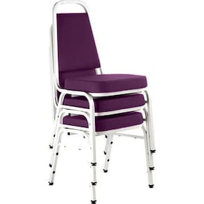 Kit Com 3 Cadeiras Empilháveis Linha Hotel Plus Roxo