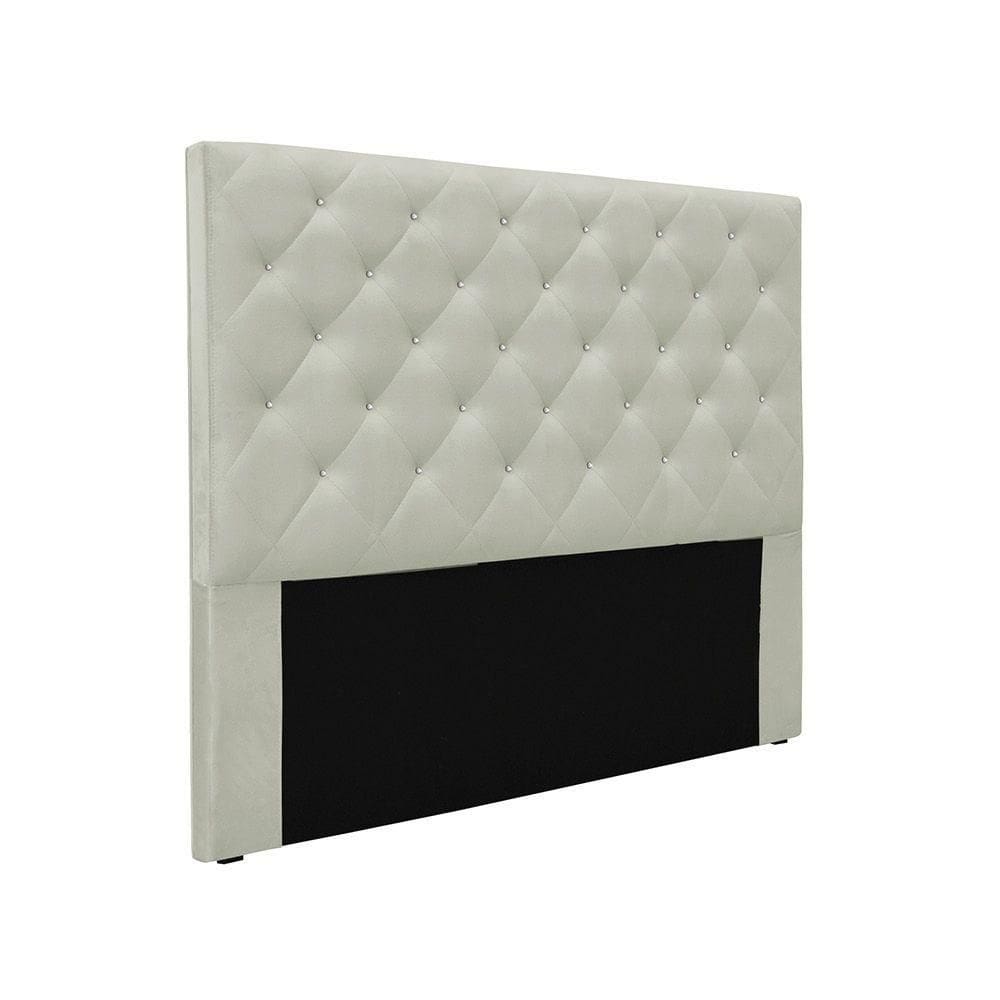 Cabeceira Cama Box Queen 160 Cm Tania Veludo Prata S04 - D`rossi
