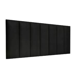 Kit 5 Placas Estofadas Cabeceira Cama Solteiro 20x60cm Preto