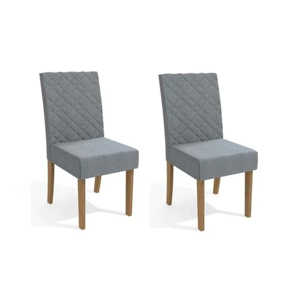 Cadeira Sala De Jantar 2cad133fr Kit 2 Un Freijo/linho Cinza A056 - Kappesberg