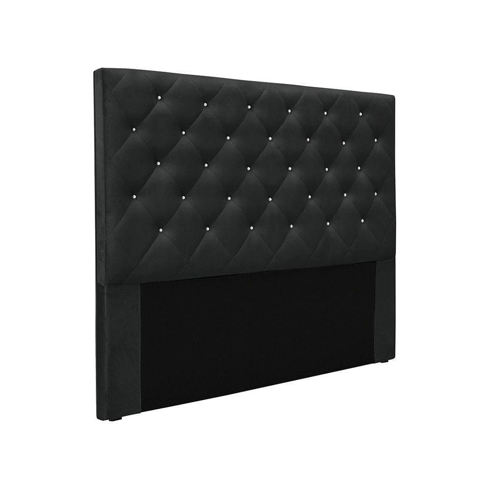 Cabeceira Cama Box Casal 140 Cm Tania Veludo S04 - D`rossi Cor Preto