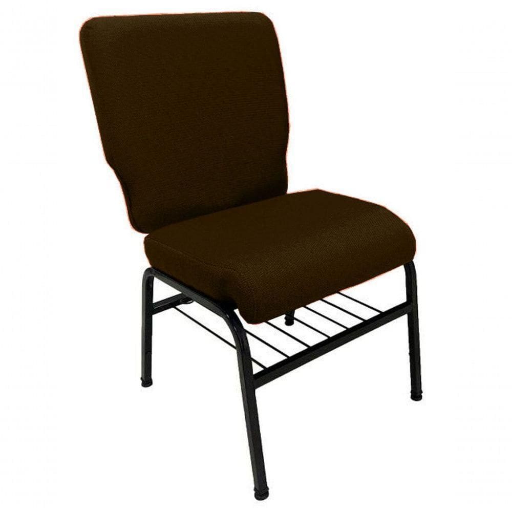 01 Cadeira Para Igrejas C/ Porta Biblía E Porta Cálice Marrom