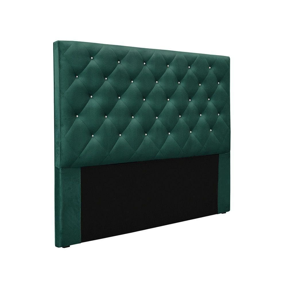 Cabeceira Cama Box King 195 Cm Tania Veludo S04 - D`rossi Cor Verde