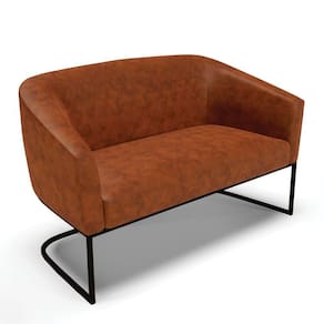 Sofá Namoradeira 2 Lugares Base Industrial Preto Stella Corano D03 - D`rossi Cor Nozes