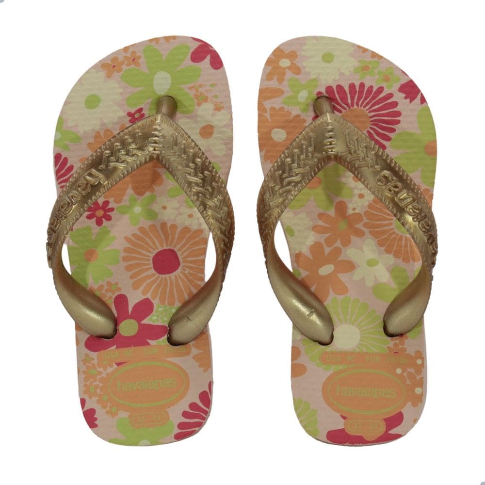 Chinelo Infantil Havaianas Kids Flores-Rosa Ballet