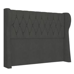 Cabeceira Casal Queen Cama Box 160cm Malva I02 Veludo Chumbo Mpozenato