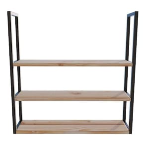 Combo 3 Estantes De Teto Preta 80X20Cm Em Ferro Para Garagem