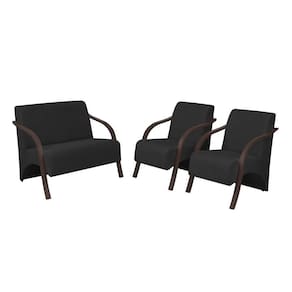 Conjunto Poltronas Vênus 1 Dois Lugares 2 Um Lugar Braços Em Madeira 1 Namoradeira D Salla Suede