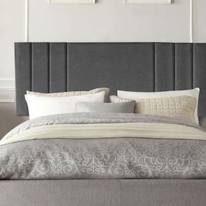 Painel Estofada Grécia 195cm King Size Para Cama Box Quarto Linho Cinza - Gat Magazine
