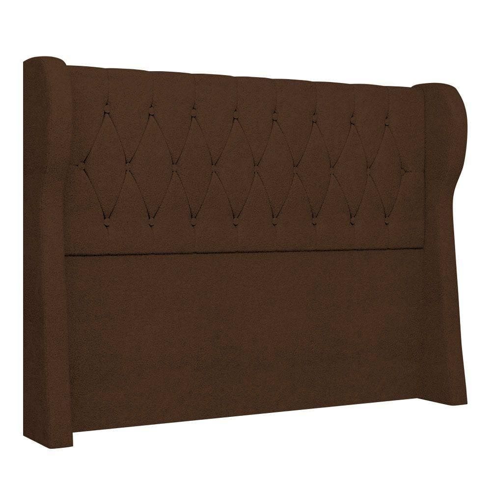 Cabeceira Casal Queen Cama Box 160cm Malva I02 Bouclê Marrom Mpozenato