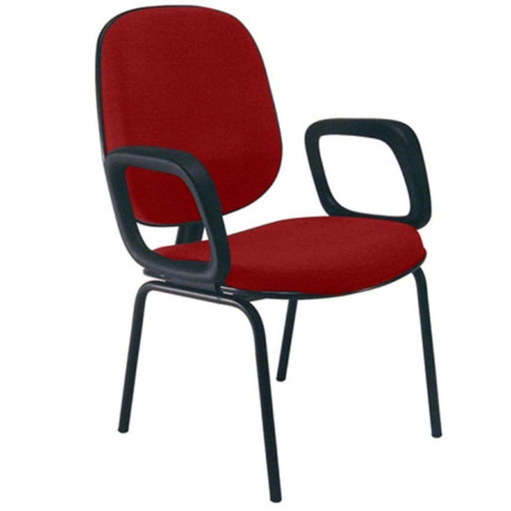 Cadeira Com Braços Diretor Para Escritório Linha Uno Vermelho