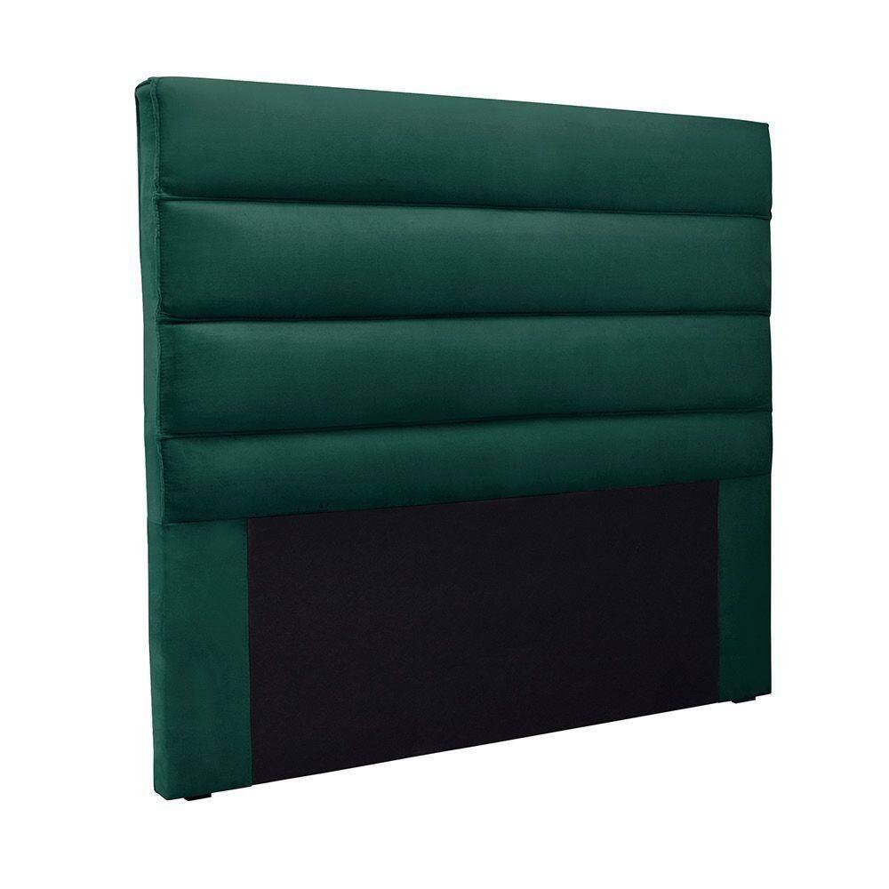 Cabeceira Cama Box King 195 Cm Arles Veludo S04 - D`rossi Cor Verde