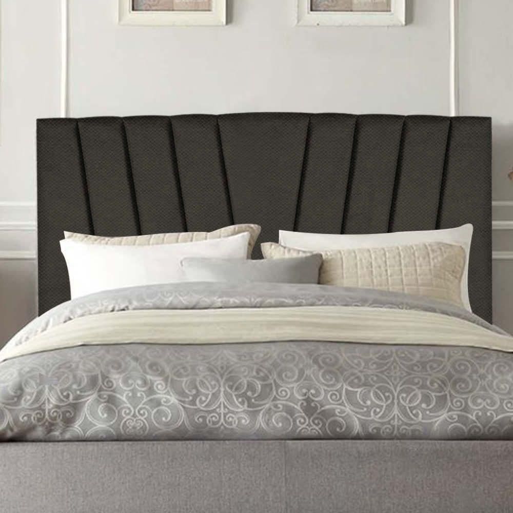 Cabeceira Estofada Bélgica 195cm King Size Para Cama Box Quarto Linho Marrom - Gat Magazine