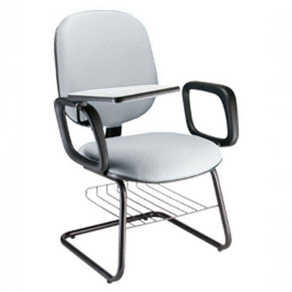 Cadeira Universitária Com Prancheta Para Escolas Linha Uno Cinza