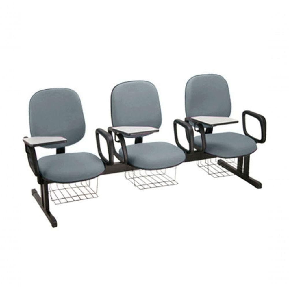 Cadeira Em Longarina Para Escolas Linha Uno Cinza