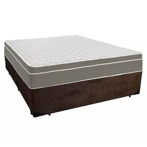 Cama Box Casal Suede + Colchão Sereneprime Molas Ensacadas 138x188x65 Marrom