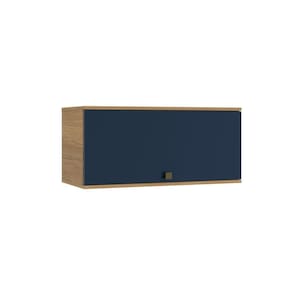 Armário Aéreo Celeste Kappesberg 100% Mdf 1 Porta Basculante Nogueira/azul 80cm