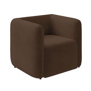 Poltrona Sala De Estar Decorativa Laguna Veludo Marrom K01 - D`rossi