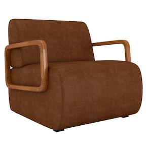 Poltrona Decorativa Orgânica Para Sala Belarus K04 Sintético Marrom Mpozenato