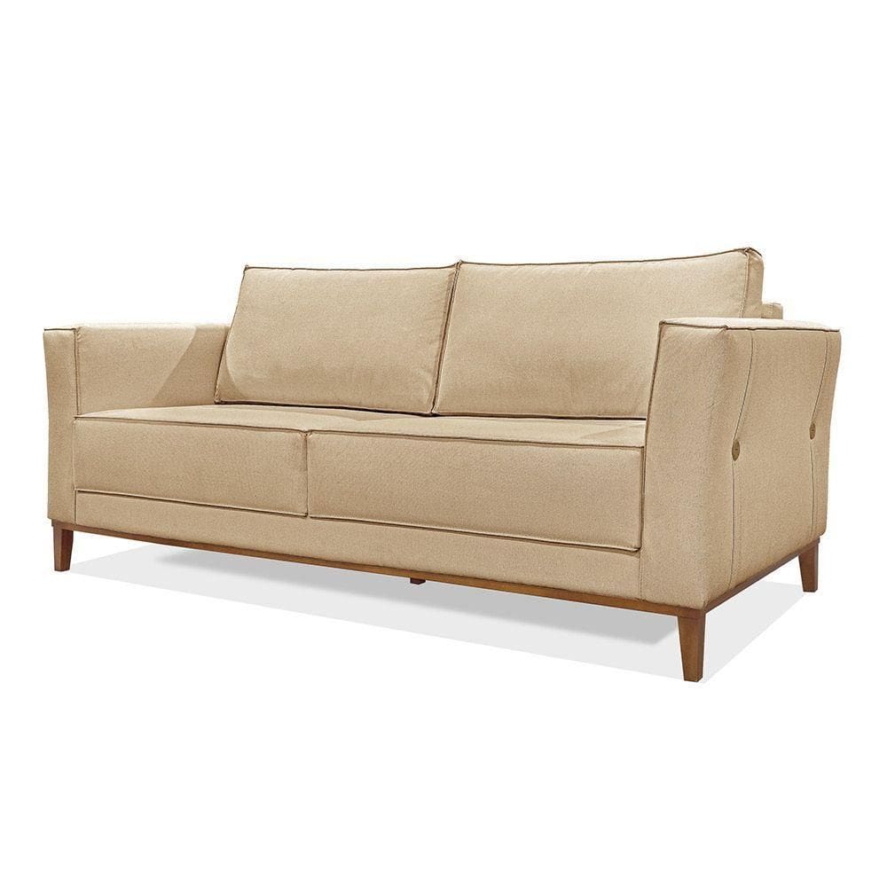 Sofá 2 Lugares Base De Madeira Grace 190 Cm Linho S04 - D`rossi Cor Dourado