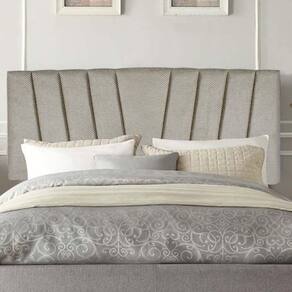 Painel Estofada Bélgica 195cm King Size Para Cama Box Quarto Linho Bege - Gat Magazine