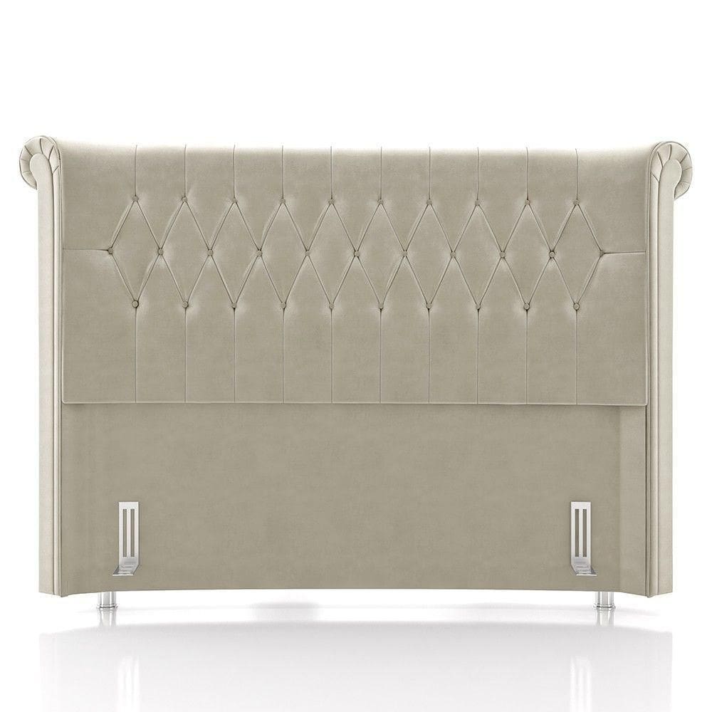 Cabeceira Cama Box Casal Queen 160cm Dust P02 Veludo Bege - Mpozenato