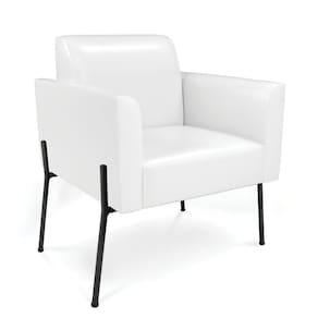 Poltrona Pé De Ferro Preto Para Sala Marisa Corano D03 - D`rossi Cor Branco